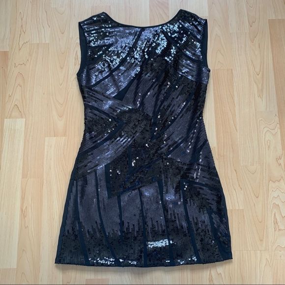 New Black Sequin Marciano Dress Size Small - Picture 1 of 9